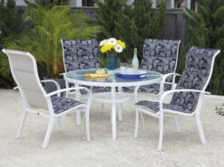 Woodard Fremont Padded Sling Aluminum Dining Set