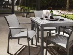 Woodard Hudson Sling Aluminum Dining Set